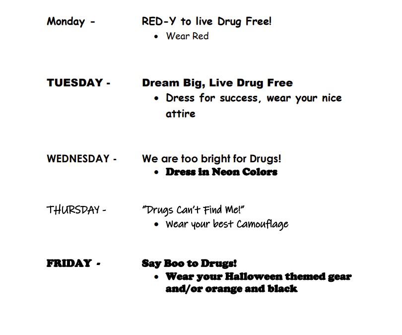 red ribbon week theme days