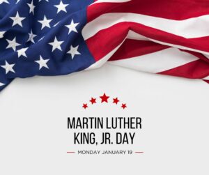 marttin luther king jr day with american flag