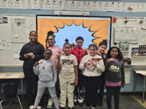 Ms. Betts class show their Cavs gear