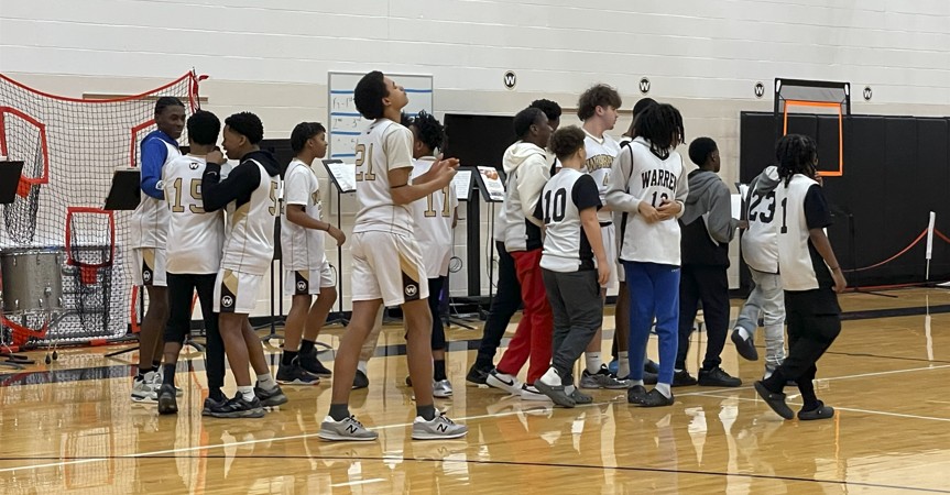 Our basketball players after being announced