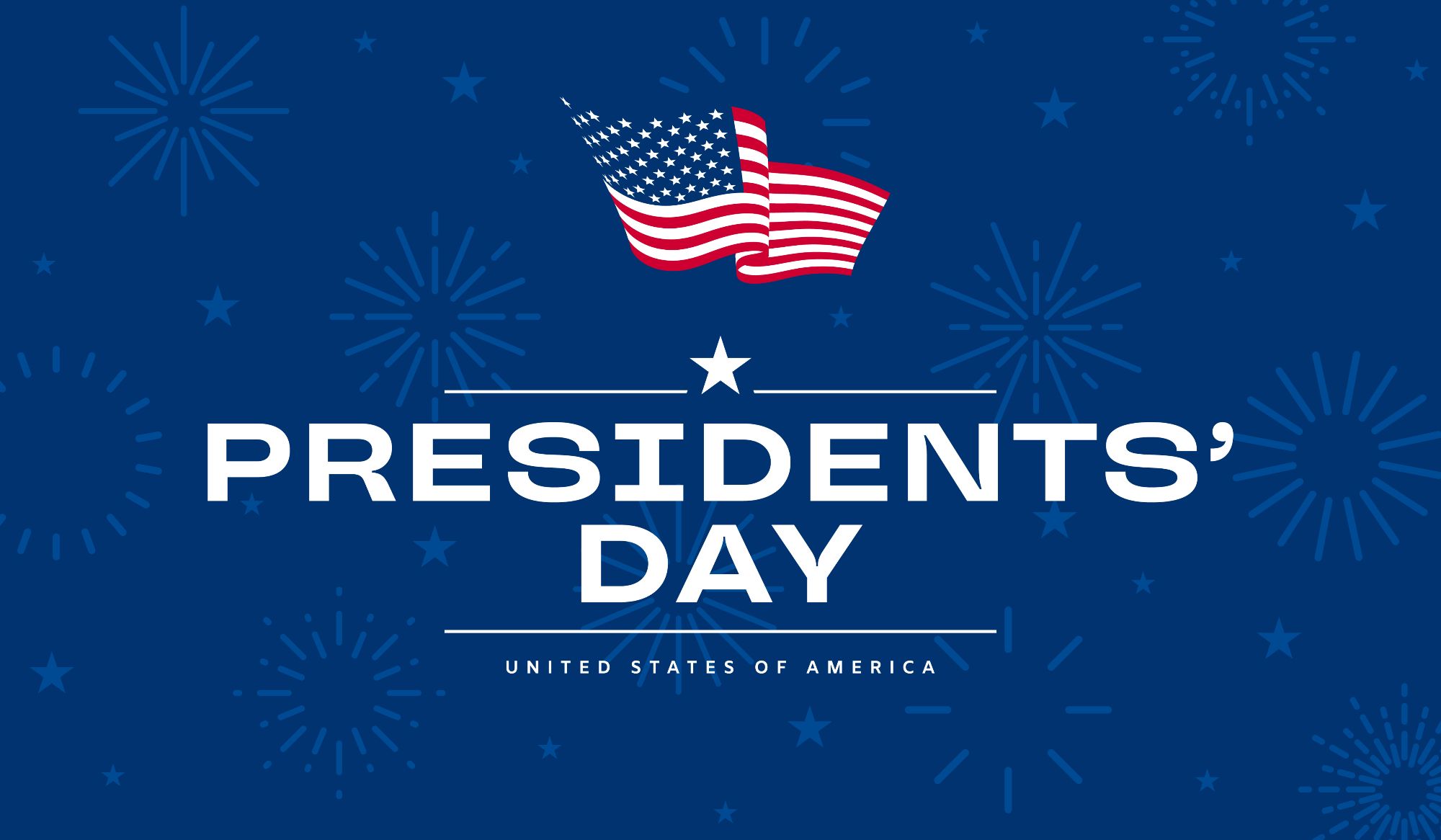 presidents' day graphic with flag