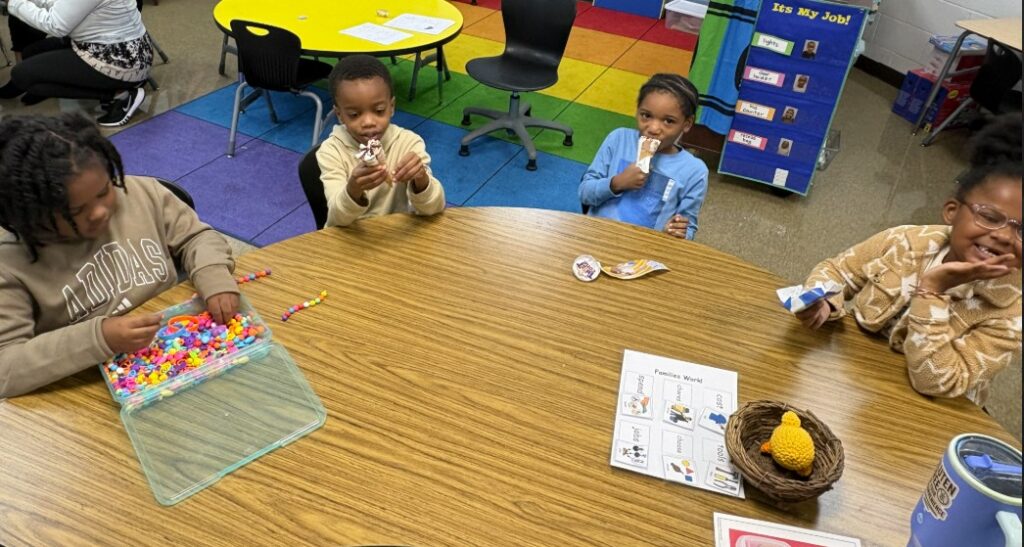 Students enjoy their sweet treat