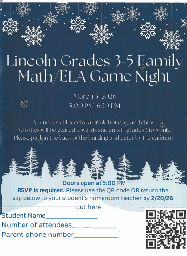 snowflakes falling and winter tree scape at the bottom