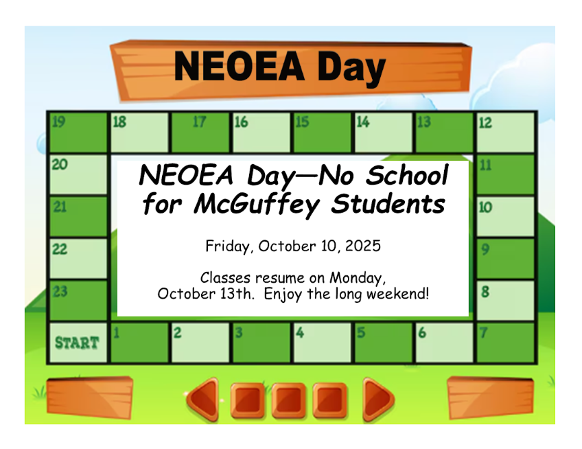NEOEA DAY ~ NO SCHOOL!!! Friday, October 10, 2025