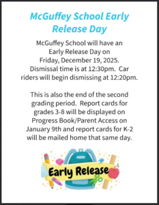 Friday: December 19th-Early Release