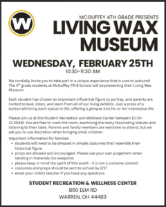 4th Grade - Living Wax Museum