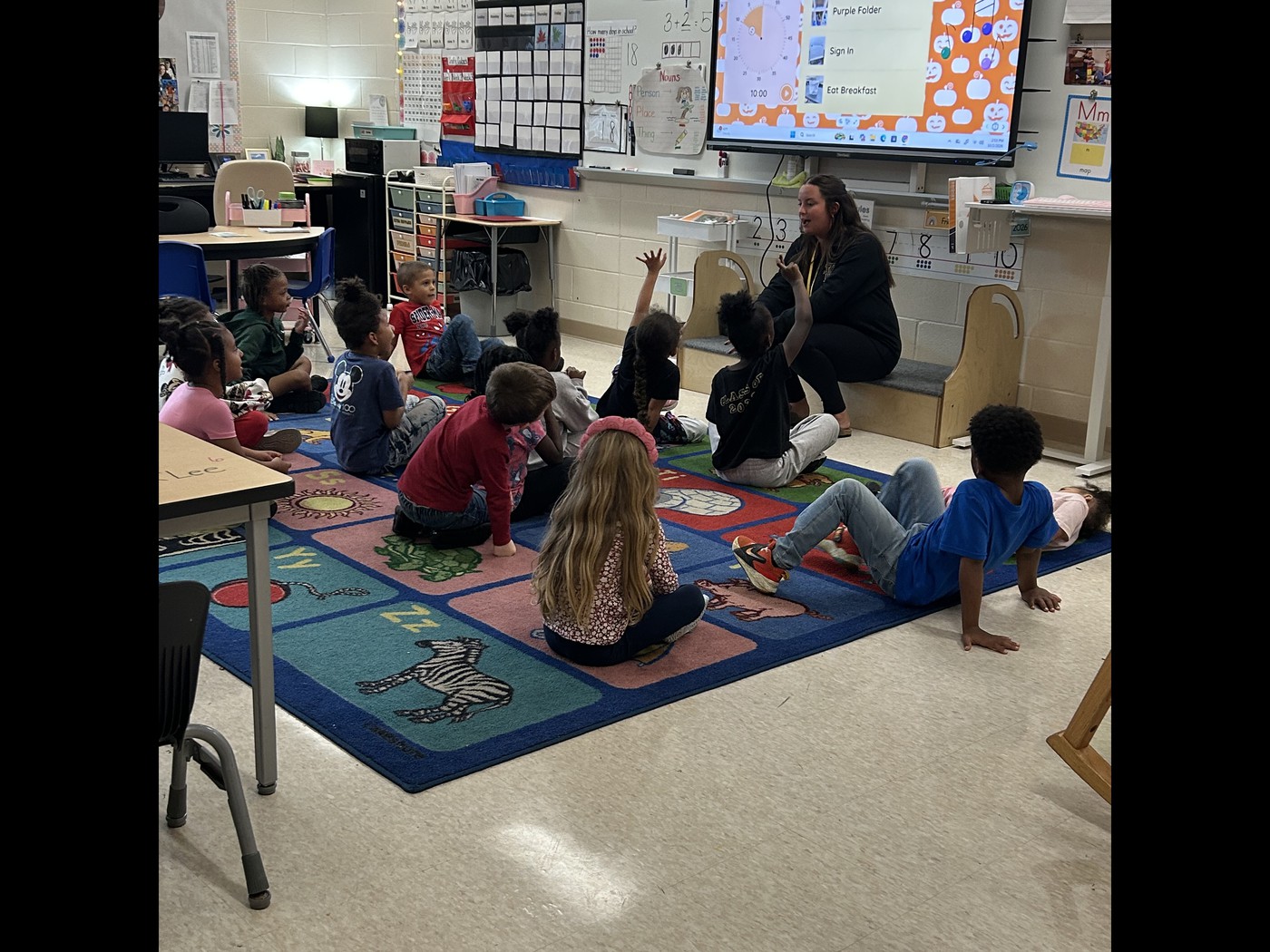 Kindergarten Working Hard