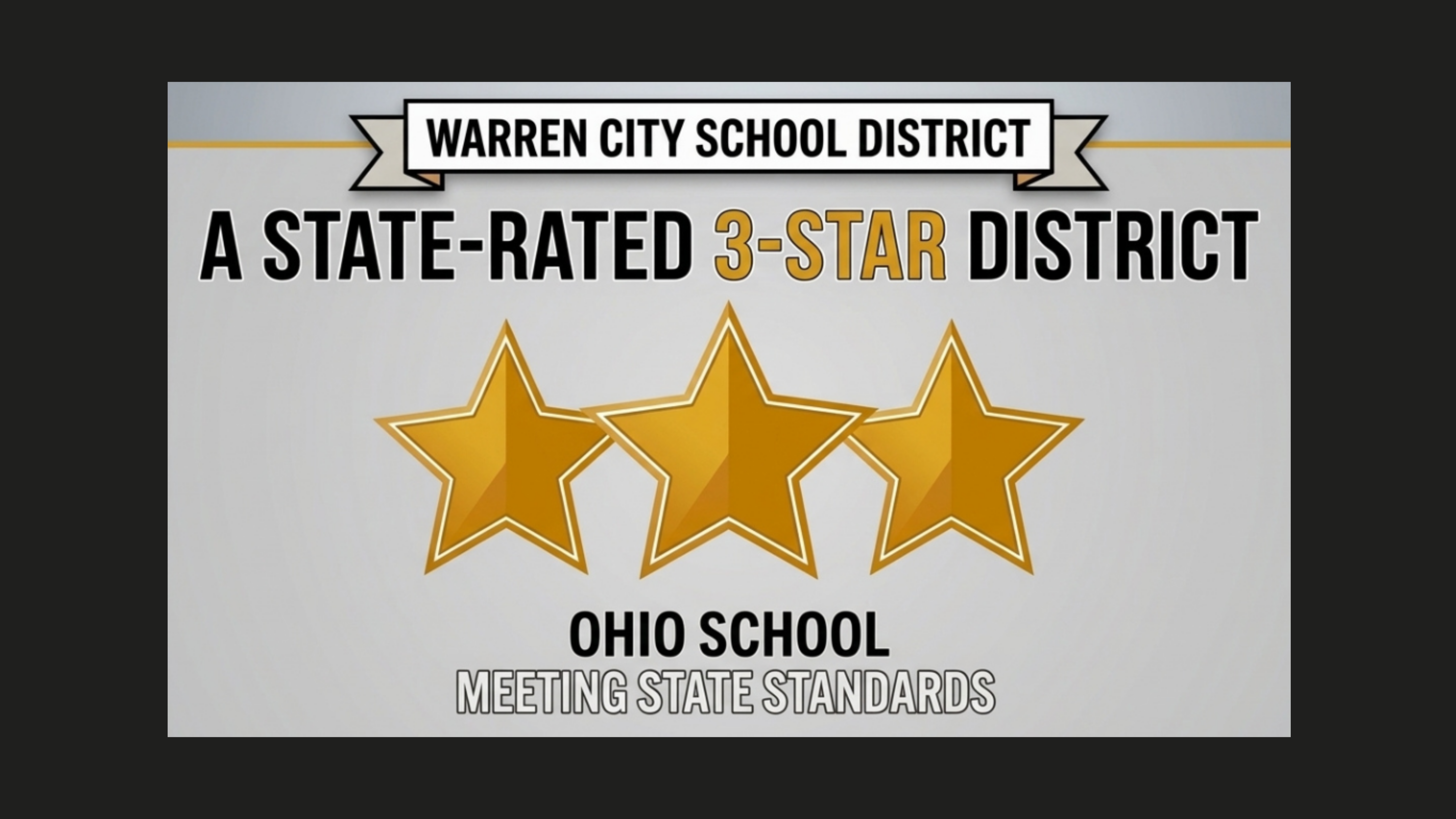 MEETING STATE STANDARDS: Warren City Schools Earns 3-Star Overall Rating, Shows Growth in Student Achievement and Gap Closing